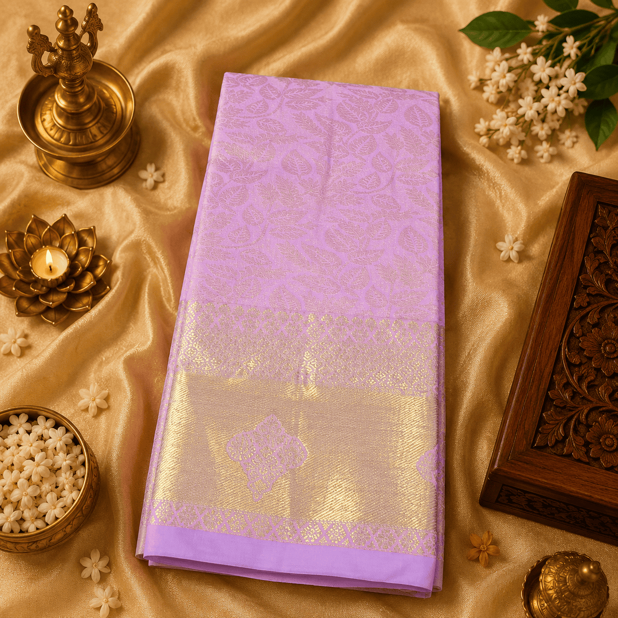 Pink with gold-silk-saree-1